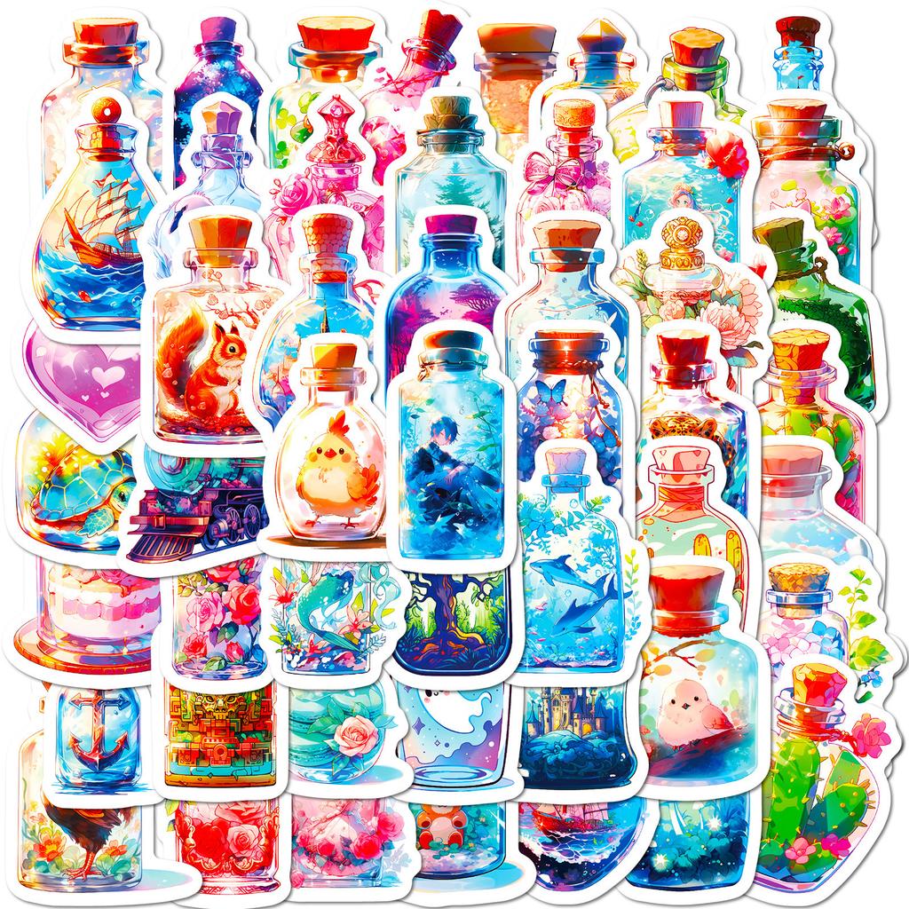 50 Flower Vase Odd Stickers Ins Creative Vase Crystal Vase Big World Stickers Collection Nature