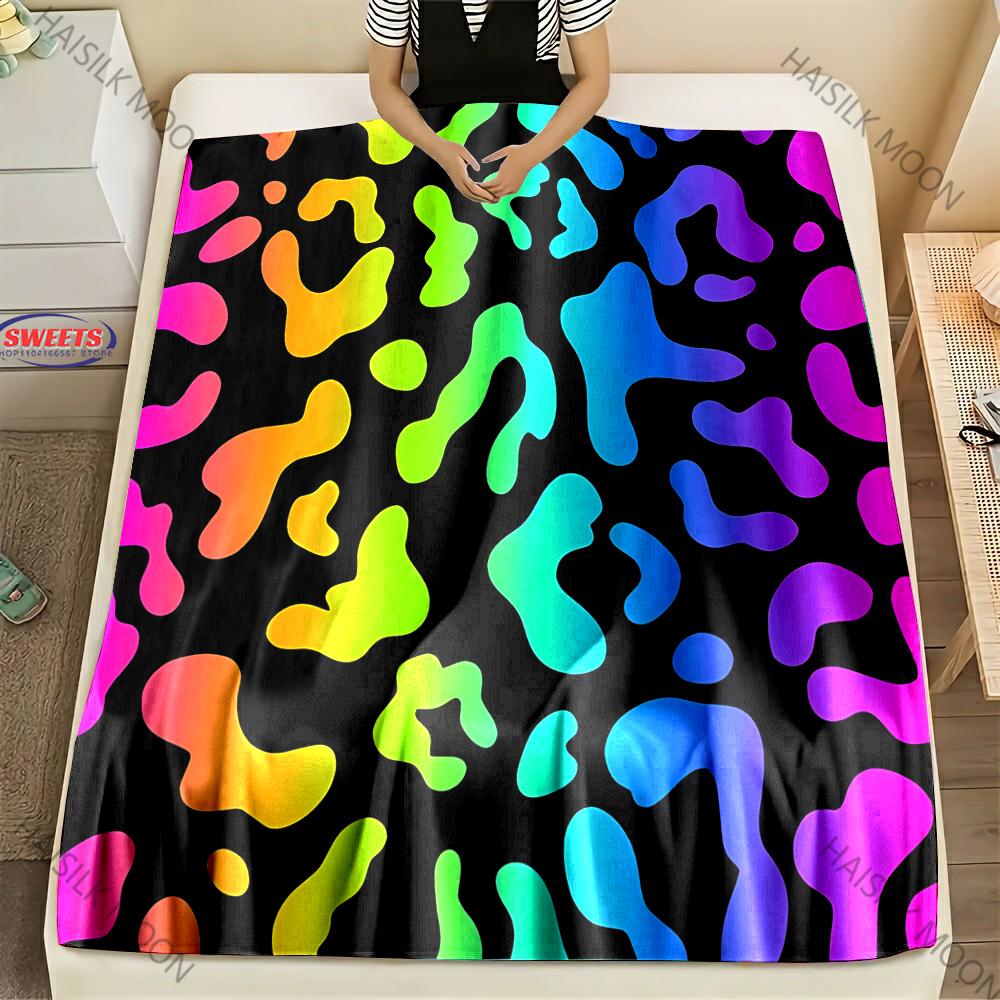New Arrived! Colorful Leopard Themed Blankets for Friends Son Daughter Wife Birthday Holidays Christmas Fashion Gift Fast Arrive