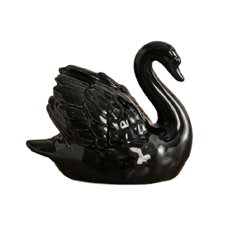 Figura di Anatra in Porcellana Statuetta Animale Ceramica Elegante da Collezione per Case Moderne Accento Ornamentale per Styling Interni Ufficio