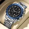Round Steel Belt Quartz Watch European Men'S Watch Luminous Calendar Watch Men'S