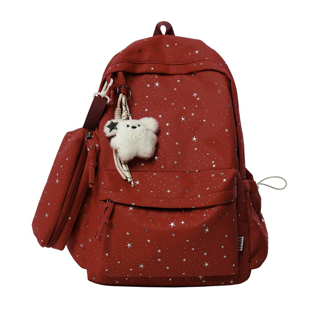 Schoolbag1011 New High-value Star Schoolbag Large-capacity Cute High School Wind Backpack Simple College Backpack