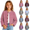 Girls' Fashion Printed Button-Front Cardigan for Casual Everyday Wear