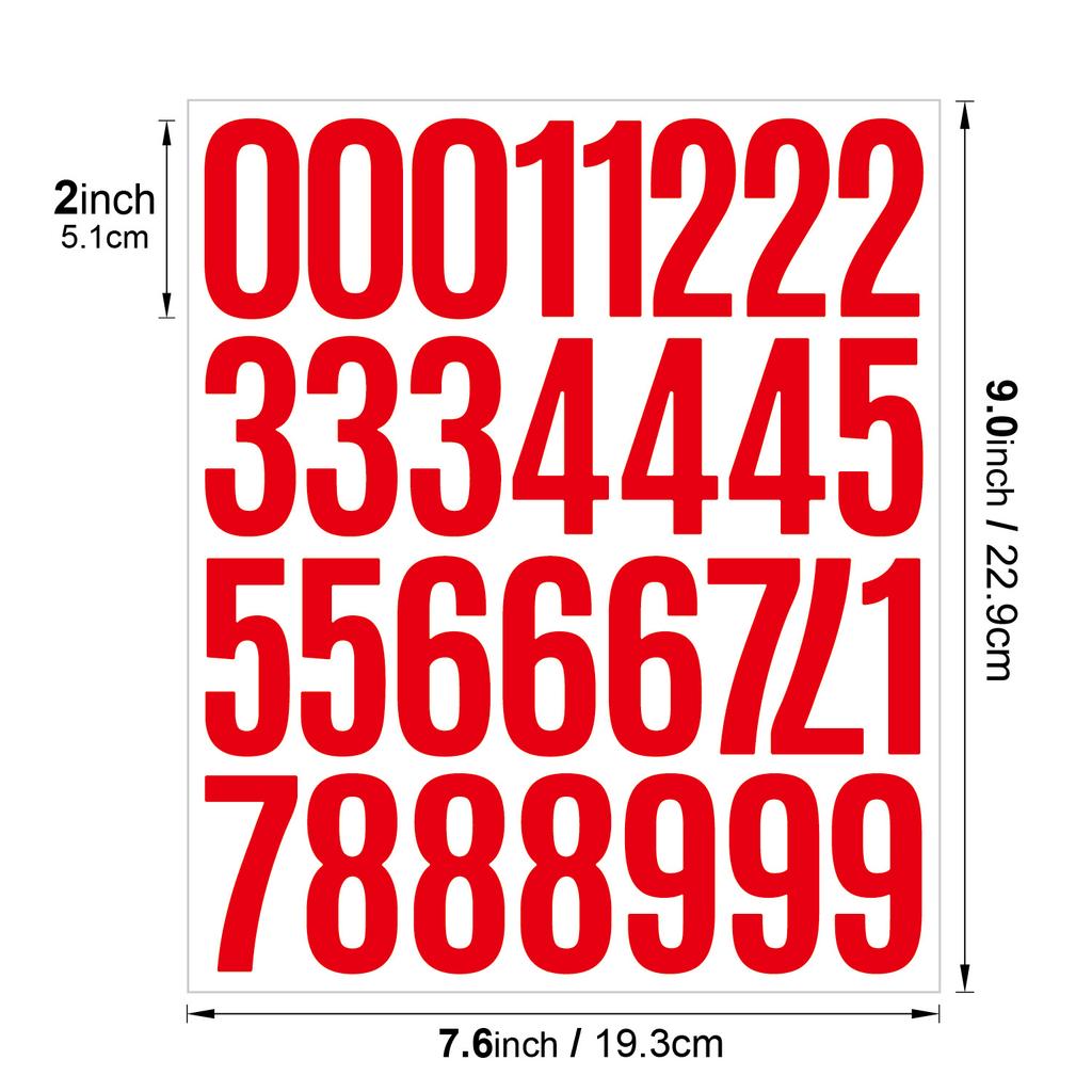 2-inch Digital Sticker Cut Die Self-adhesive Vinyl Vinyl Sticker Waterproof Number Identification Classification Digital Sticker