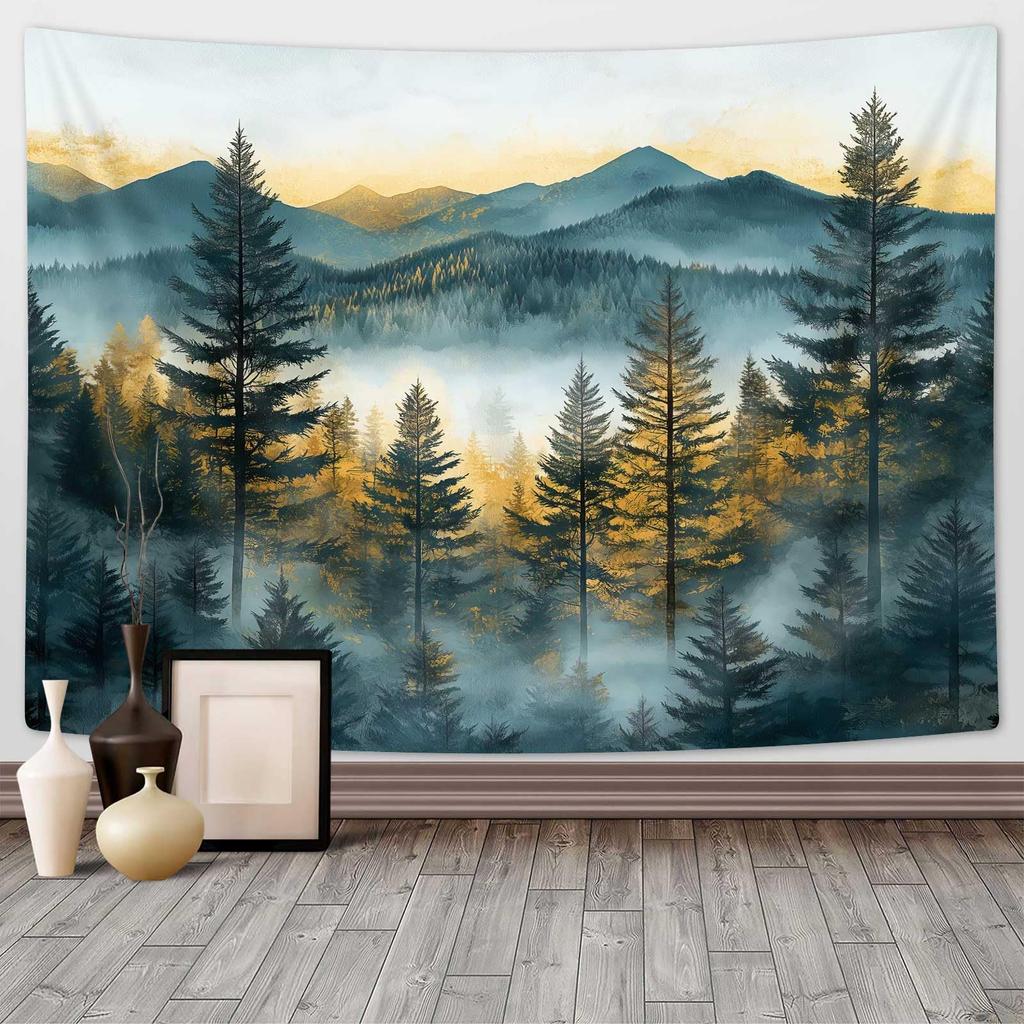 Blue White Floral Tapestry,Natural Aesthetics Elegant Tapestrie,Modern Flower Painting Wall Hanging,Watercolor Aesthetic Art