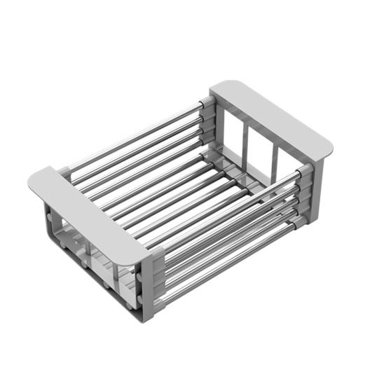 

Drain Basket Stainless Steel Kitchen Sink Drain Basket Telescopic Drying Rack with Non-Slip Support Utensils Storage Holder S