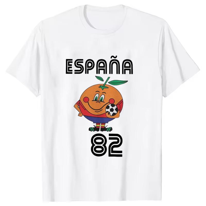 

T Shirt Men Women s T-Shirt Tops Crewneck Espana 82 Spain Mascot 1982 Soccer Football Tee Shirt Clothing Plus Size Short Sleeve M