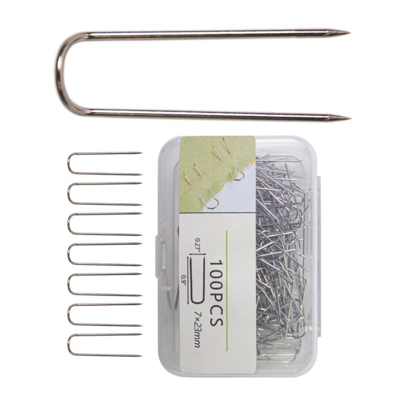 100/200Pcs Sewing Pin Fork Pin Double Blocking Pin Stainless Steel Needlecraft Pin for Fabric Craft Jewelry Display