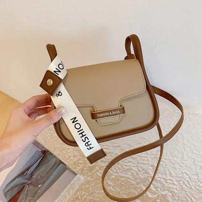 Contrasting Saddle Crossbody Bag for Women Versatile Shoulder Bag Feminine Fashion Retro Designer Luxury