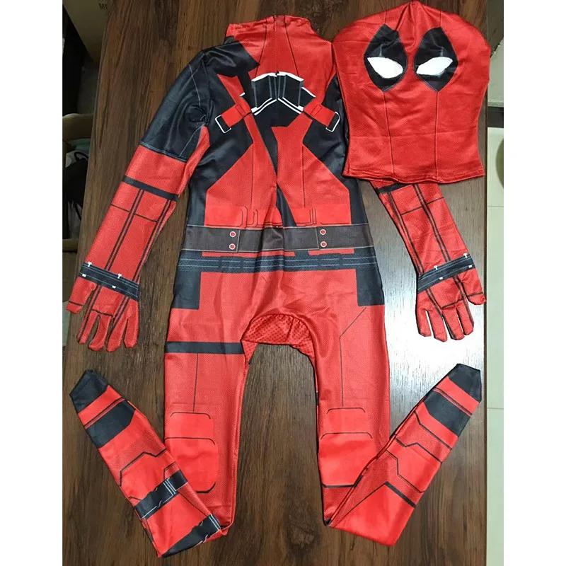 Kids Superhero Super Stretch Jumpsuit Halloween Cosplay Spider Pattern Performance Jumpsuit Movie Character Mask Set