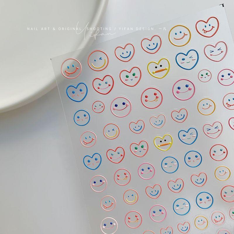 

Милая улыбка Летние красочные J18 наклейки для ногтей J18. [Color Heart sticker. 1]]