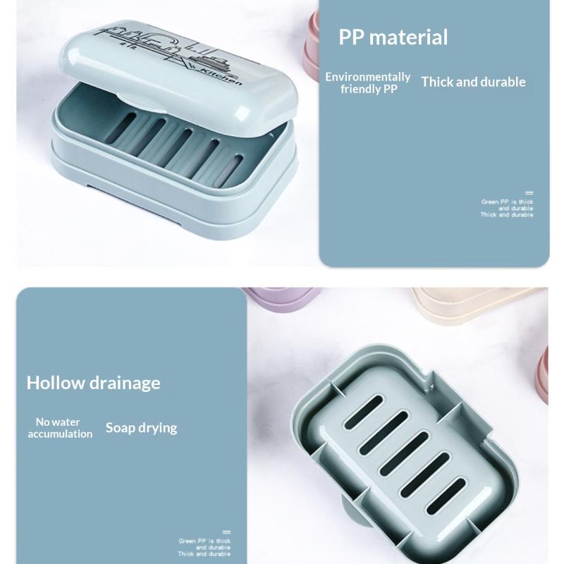 Soap Case Simple Flap Drainage Box Bathroom Toilet Waterproof Soap Storage Box Dormitory Home Travel Large Soap Dish