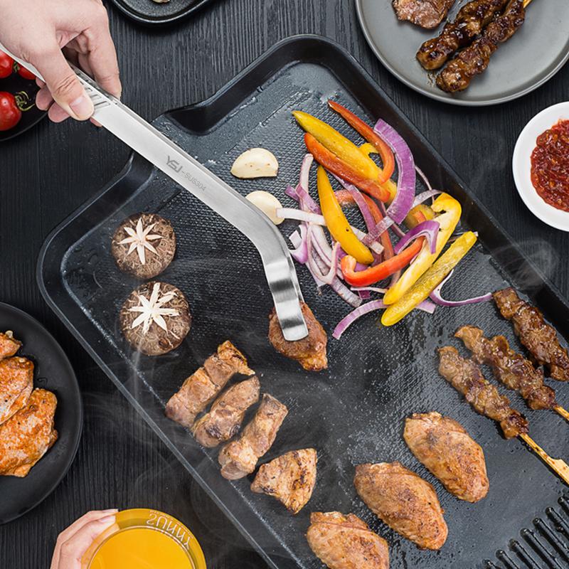 304 Stainless Steel Sandwich Steak Barbecue Grill Food Barbecue Kitchen Utensils Clip BBQ Dining Bar Home Garden