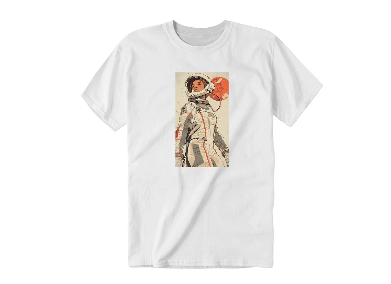 Astronaut Girl Illustration Art Image | Kids & Adult Unisex Tee Tshirt 3XL