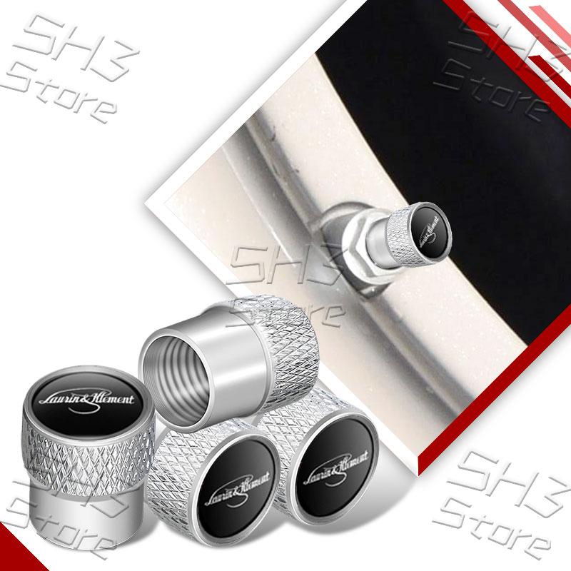 4Pcs/Set Car Wheel Tire Valve Caps Tyre Rim Stem Dustproof Waterproof Covers For Laurin&Klement Logo Kamiq Fabia Kodiaq Octavia