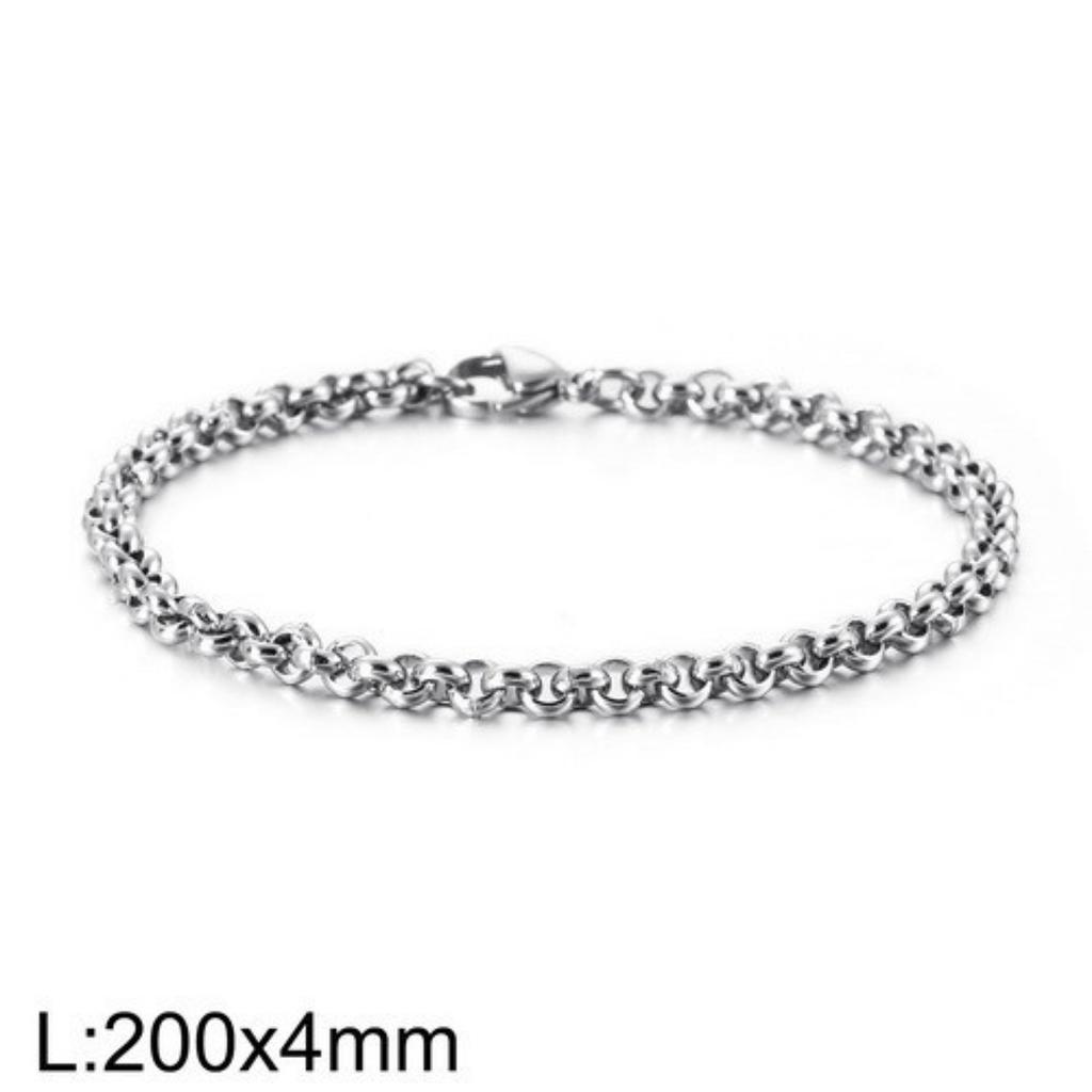 O-shaped Round Stainless Steel Bracelet Men and Women Punk Style Chain