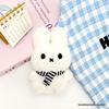 Miffy Black & White Striped Scarf Plush Keychain Doll