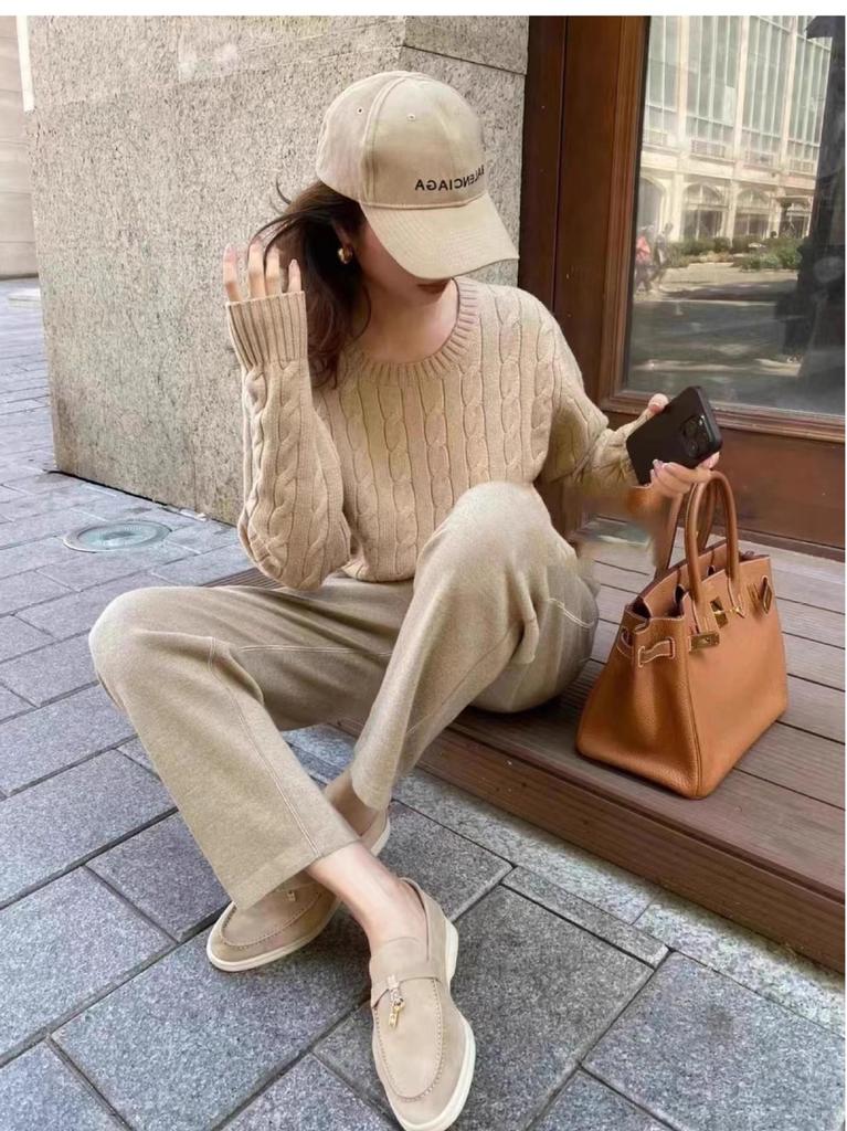 Korean Style Retro Thick Cable Knit Wool Sweater - Soft, Fluffy Autumn/Winter Pullover