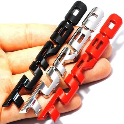 Car 3D Metal Chrome Zinc Alloy Modified TurbochargedMetal Sticker Car StylingTurbo 3D Emblem Badge Sticker