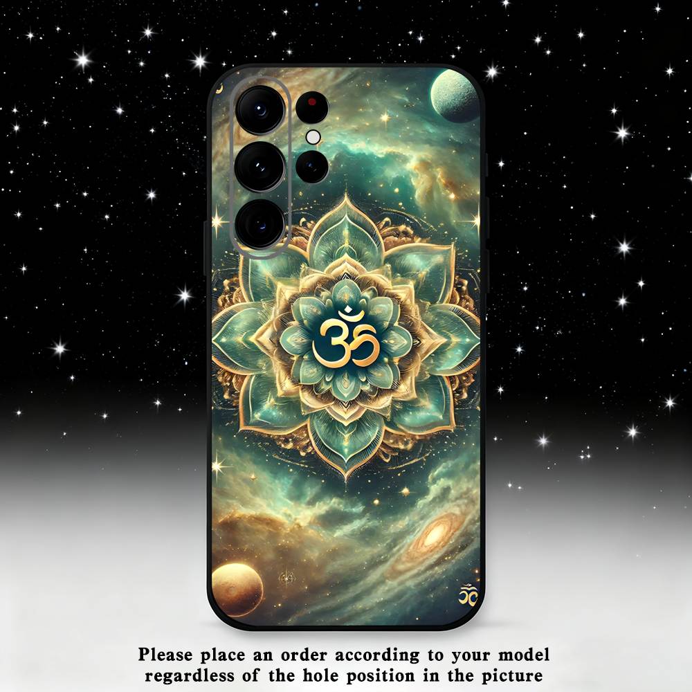 

Yoga Aum Om Mandala Elegant Phone Case For Samsung S25,S24 Ultra,S20,S30 plus,S22 plus,S23,S30 Ultra 5G Silicone Black Shell Samsung S105G