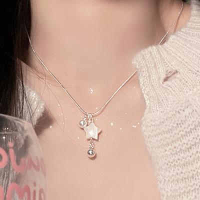 Minimalist Pearl Star Pentagram Charms Pendant Necklaces Sweet Cute Harajuku Clavicle Chain For Women Girls Jewelry Gift