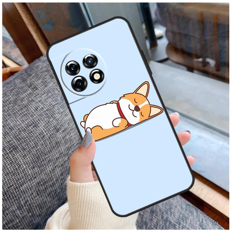 Cartoon Corgi Case For OnePlus 13 15 13R 13T 12 12R 11 9 10 Pro 10T 8T Nord 5 CE 2 3 4 Lite N20 N30 Coque