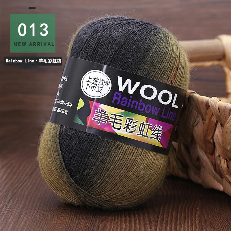 100g Wool Yarn Dye Rainbow Wool Flower Gradient Medium Thick Stick Needle Wool Hand Knitting Hat Coat Scarf Line