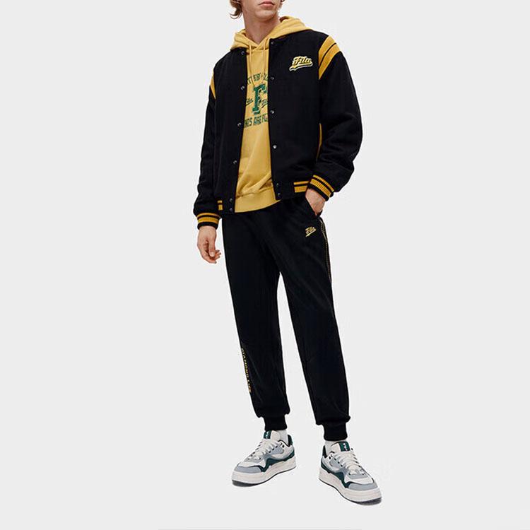 Fila Fashion Loose Warm Baseball Jacket Men Jackets Deep-Black T11M312906F-BK