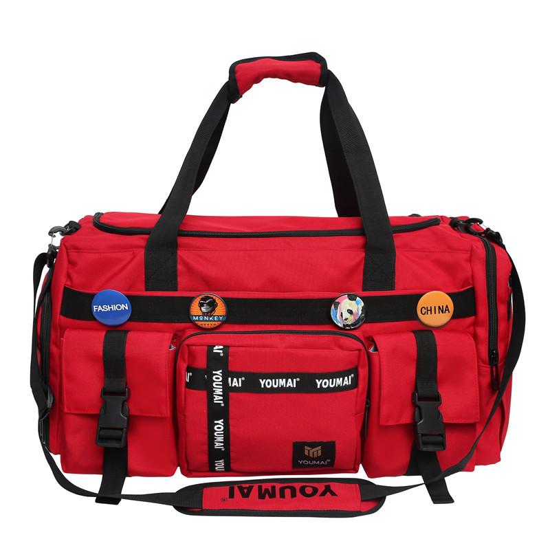 

Short-distance travel bag Female student luggage bag Large capacity storage bag Sports swimming Dry and wet separation Fitness bag without badge красный