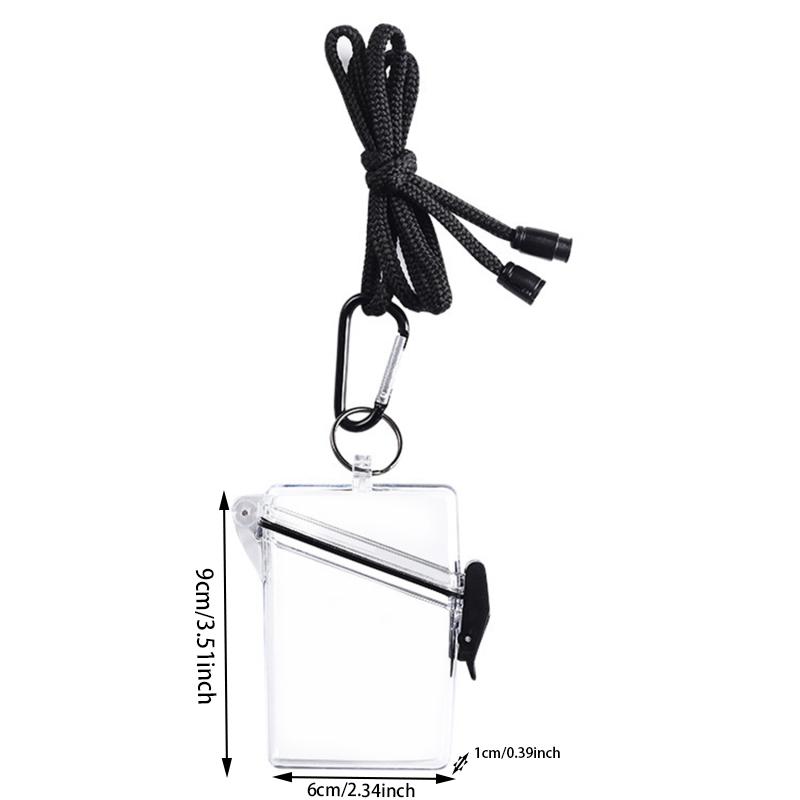 Wasserdichte Transparente Acryl-Kartenhülle Damen Herren Student Buskartenhalter Hülle Ausweis-Hüllen-Schutz Mit Lanyard Schlüsselanhänger