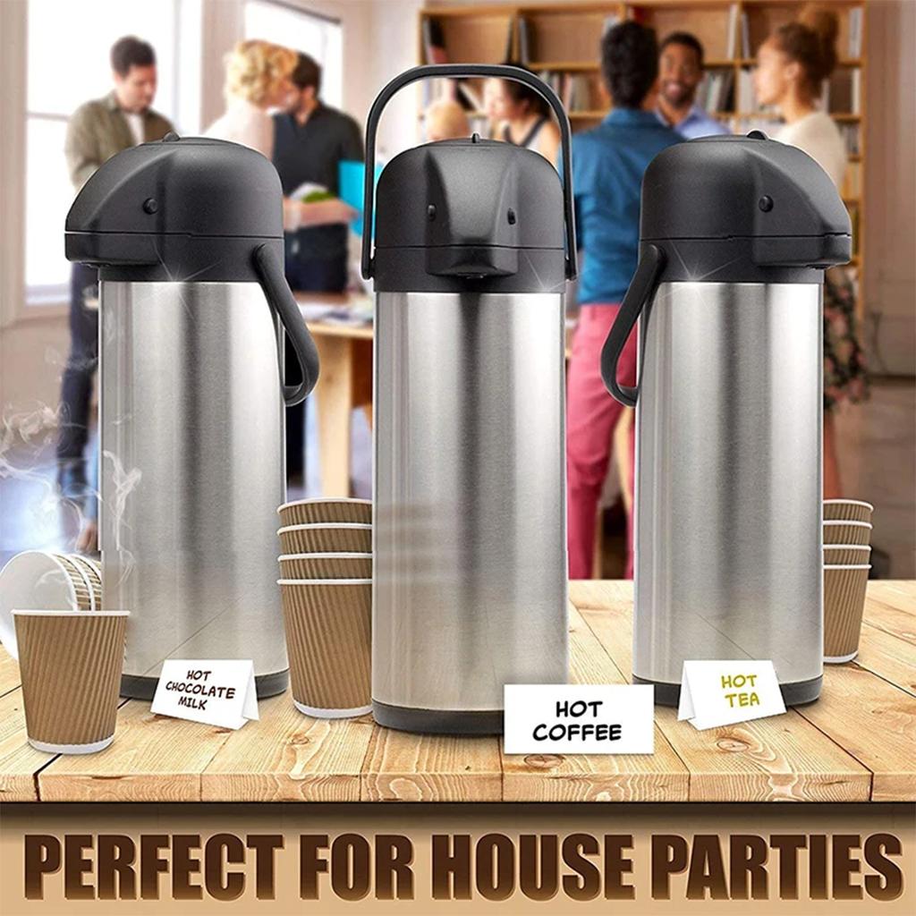 Luftdruck-Isolierkanne aus Edelstahl, Kaffee-Thermokaffe, Airpot-Spender für Heiß- und Kaltgetränke mit 360° drehbarer Basis