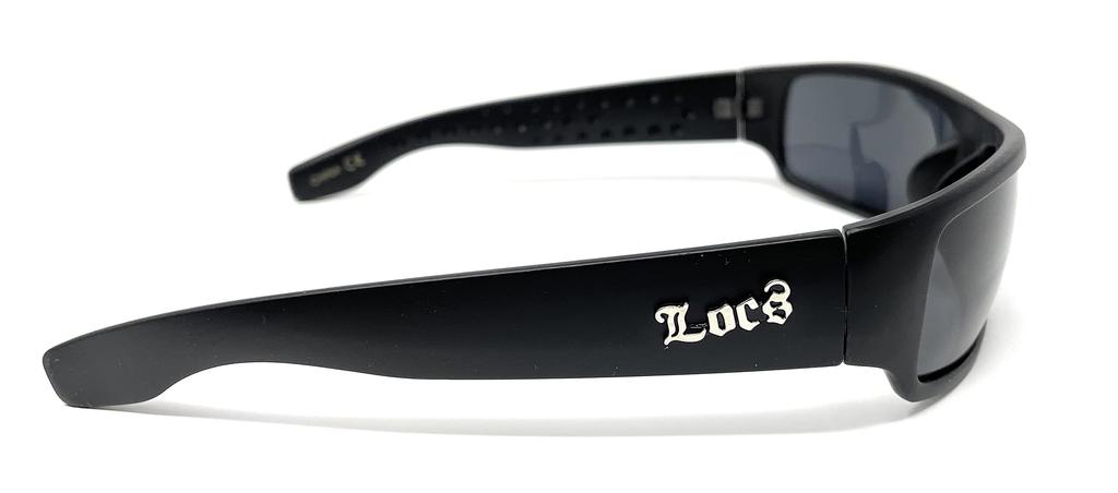 Locs Mad Dog Hardcore Gangster Cholo Narrow Rectangular Black Sunglasses, Color
