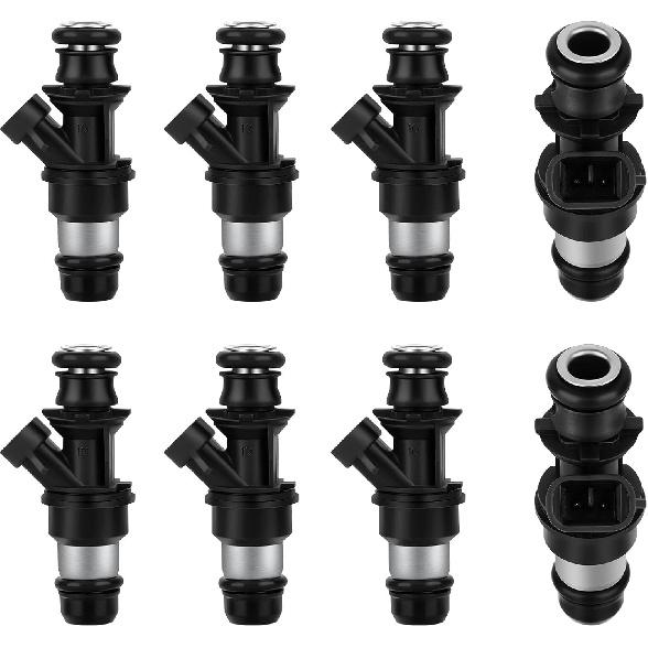 Fuel Injectors Kits ECCPP 8pcs High Performance Black 4 Hole Fuel Injector 17113553 17113698 for Cadillac for Chevy for GMC for Hummer
