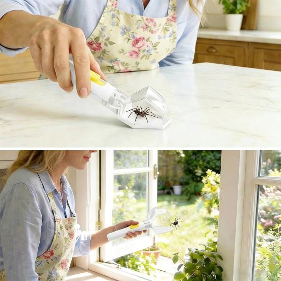 Handheld Insect Viewer Catcher Clear Window Non-contact Quick Release Outdoor Exploration Spider Bee Butterfly Catching Tool with Magnifier Glass