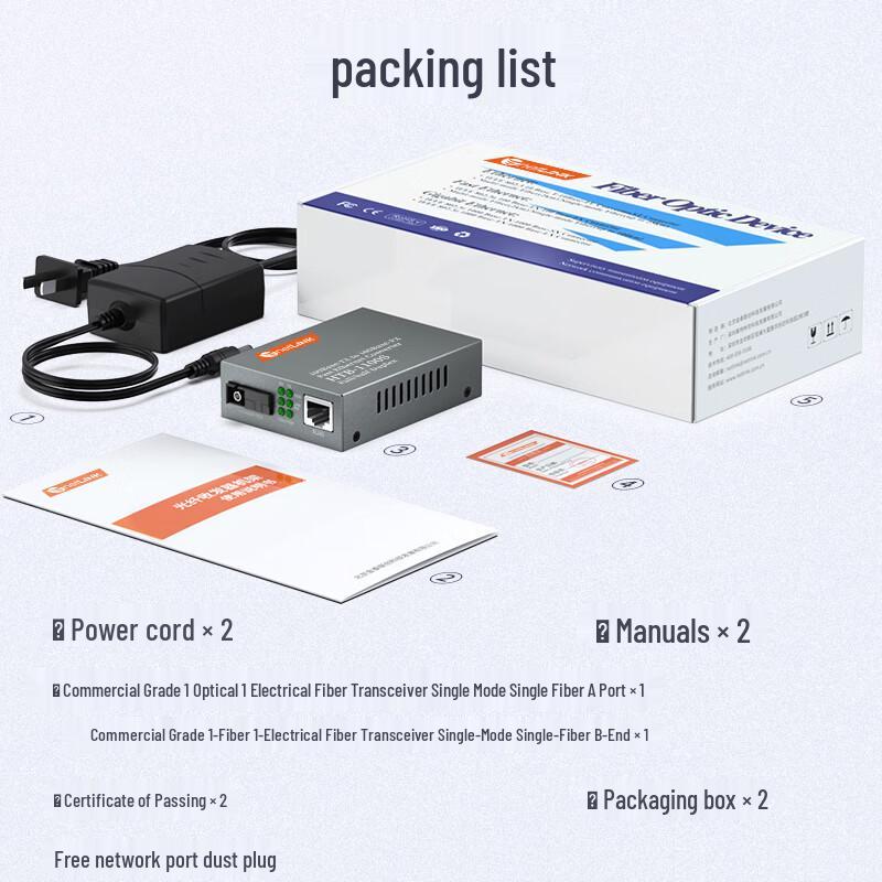 netLINK HTB-1100S-25A/B 100Mbps Single-Mode Single-Fiber Optic Transceiver Pair