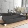 Day and Night - Day and Night Matte Dark Gray Rectangular Ceramic Luxury Washbasin 71x38cm