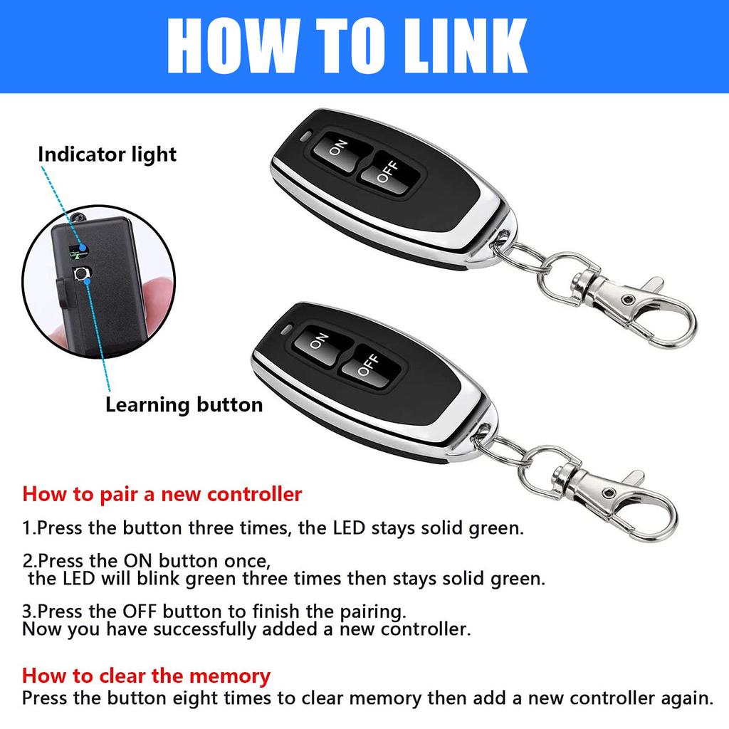 Wireless Remote Control Switches 433MHz 220V 30A Car Motorcycle Circuit Modification Equipment Lights Switches Easy Use