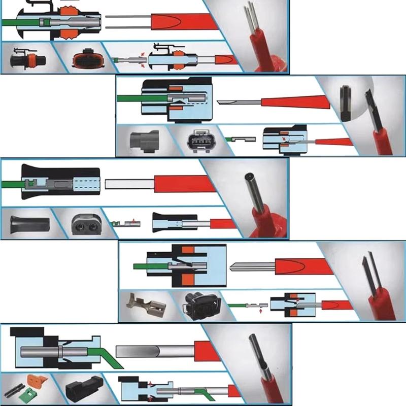 High Accuracy Metal Car Electrical Connector Pin Removal Tool with Not Slip Handle 26 Piece for Electrical System