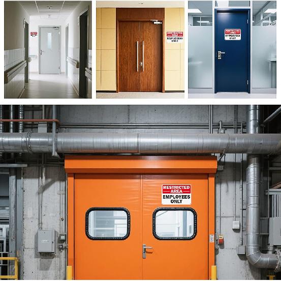 Restricted Area Employees Only Sign, 2 Pack 9”x6” No Enter Sign with Strong Adhesive Tape Rust Free Aluminum Fade Istant for Indoor or Outdoor