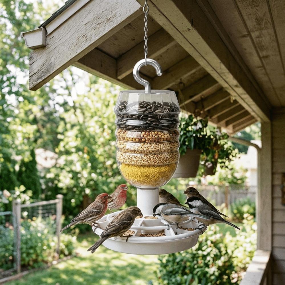 Transparent Hanging Bird Feeder Rust-resistant Automatic Bird Feeder  Garden