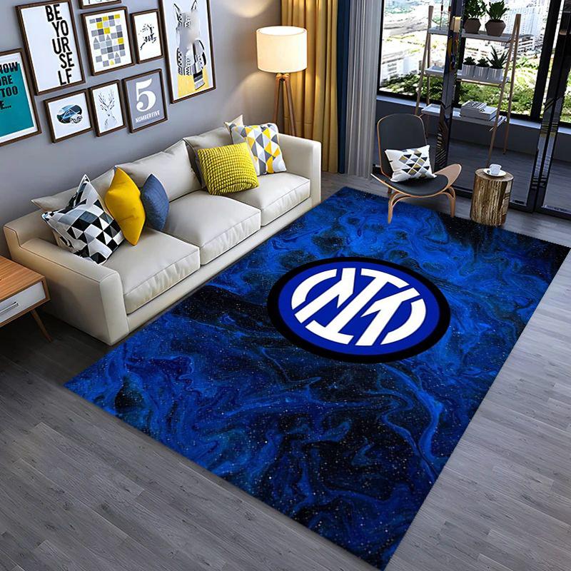 Inter Milan Emblem Dynamic Background Carpet Printing Living Room and Bedroom Mats Dormitory Decoration Protective Pad Art