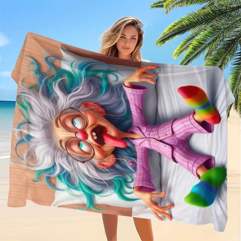 Novelty Cartoon Beach Towel Mat For Pool Lounge Area Summer Camping Home Decor Accessory Beach Matquick Drycomfortpicnic Blanket