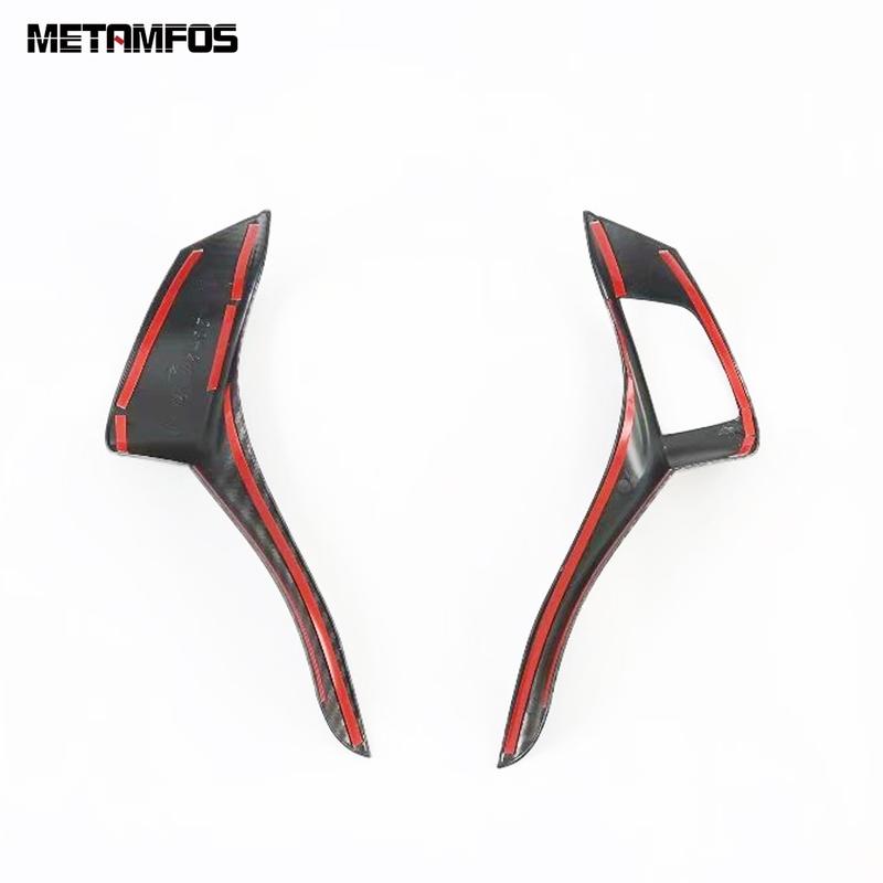 Steering Wheel Cover Molding Trim For Nissan Navara NP300 ST 2014-2018  Carbon Fiber Frame Sticker Accessories Car Styling