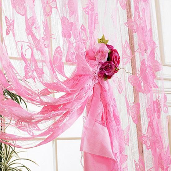 Door Window Butterfly Pattern String Curtain Home Room Modern Divider Drape