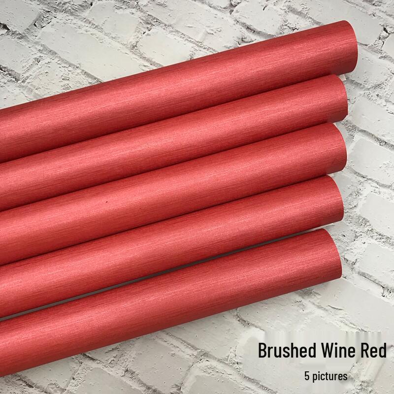 Pearlescent Brushed Light Wine Red Gift Wrapping Paper with Ribbon - Large Sheet for Birthday and Display Decoration.