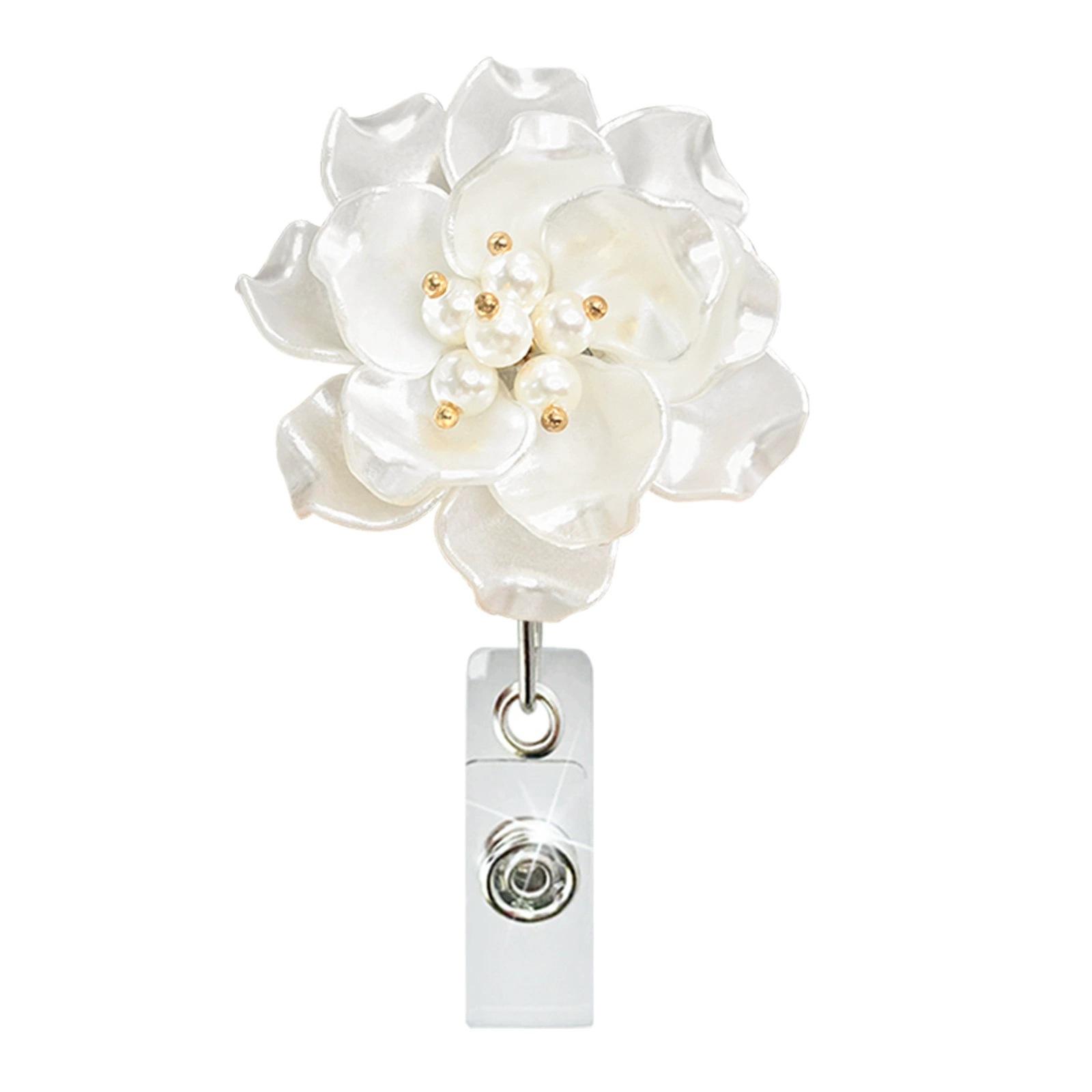 

Flower Badge Reel Retractable Clip Easy Pull ID Badge Holder for Medical Students and Teachers