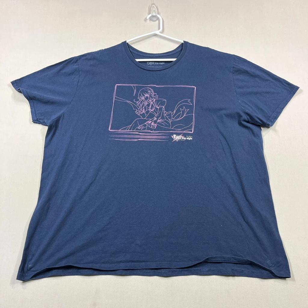 Fate Stay Night Heavens Feel Anime Blue Tee Cotton T Shirt Mens 3XL XXXL