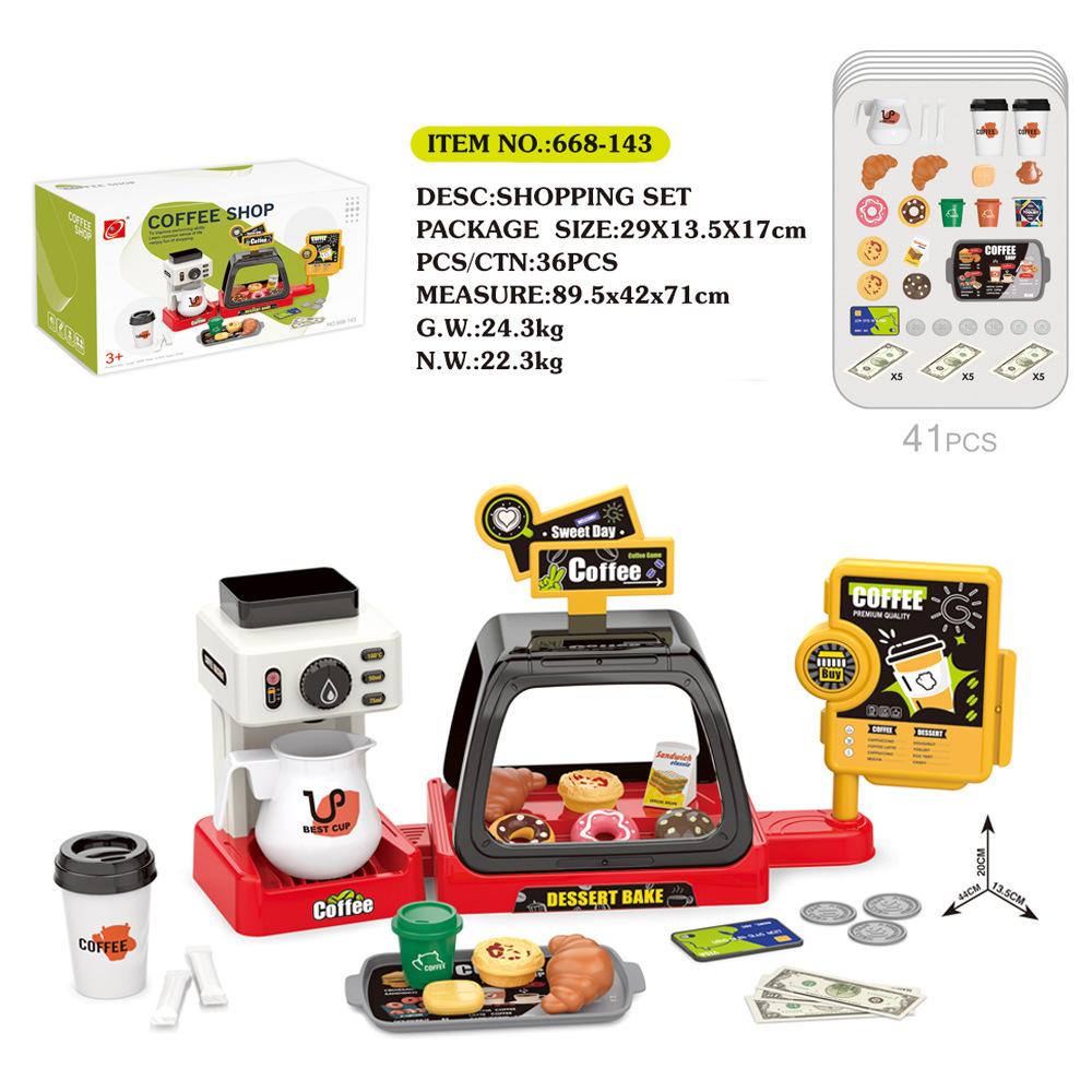 Children'S Play House Kitchen Simulation Food Mini Ice Cream Supermarket Donut Coffee Machine Export Toy Set