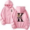 Mens Womens Hoodies King Queen Printing Sweatshirts Versatile Casual Couple's Clothing Daily Pullover Fall Winter
