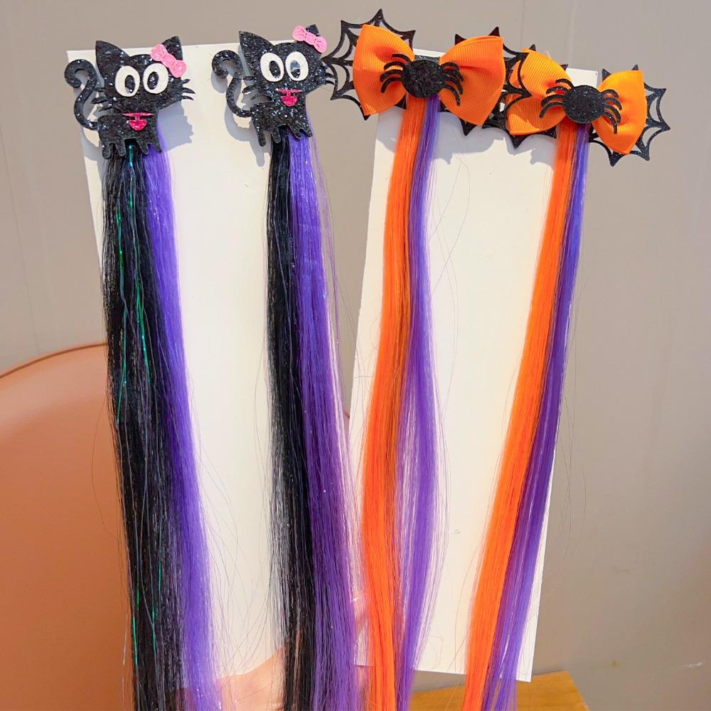1/2/3 Pair Gradient Colored Halloween Wig Hairpins Party Atmosphere Headwear Halloween Party Use