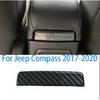 Fit For Jeep Compass 2017- Carbon Fiber Console Armrest Box Rear Cover Trim